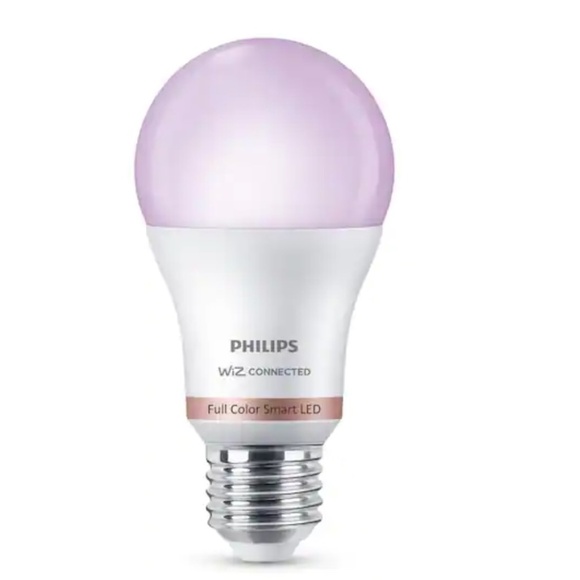 2-PHILIPS 60-Watt Equivalent A19 LED Smart Wi-Fi Color Changing Smart Light Bulb - Picture 1 of 10
